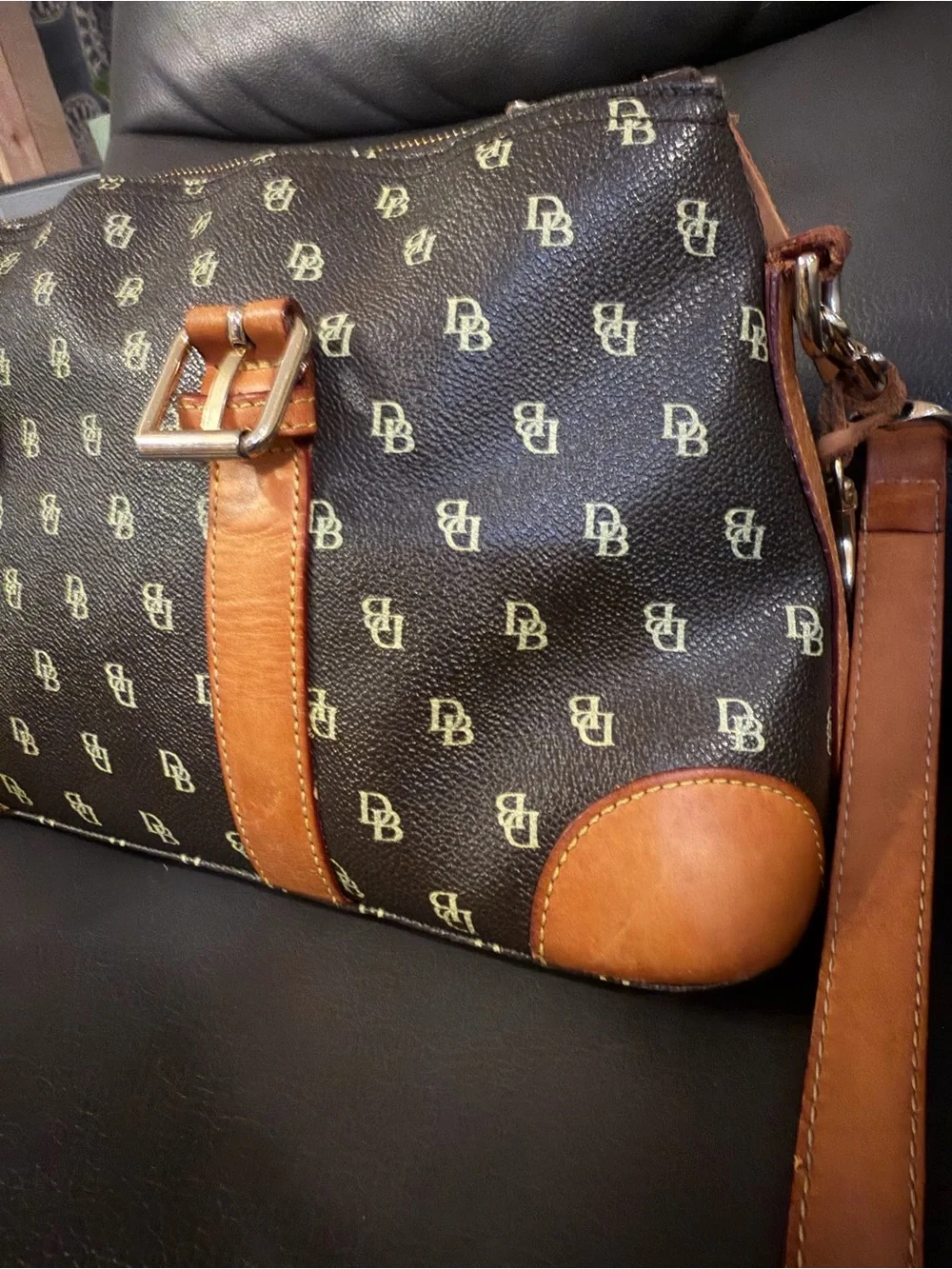 Dooney & Bourke Signature Satchel With Monogram Logo